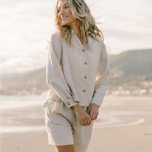 Coastal Comfort Long Sleeve Button Down size xs in sand color